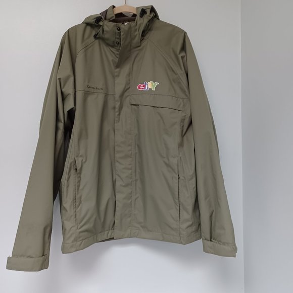 SOLD!--Quechua Decathlon Ebay Logo Rain Jacket, Olive Green, Men's Small - Picture 3 of 14